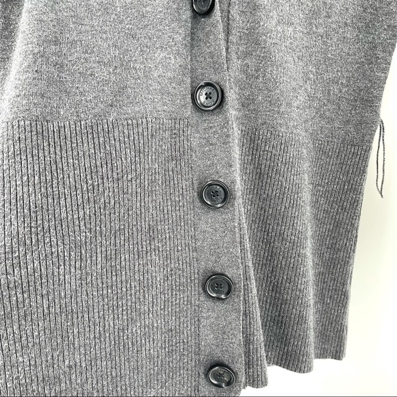 Michael Kors Gray VNeck Snap Button Cardigan - Picture 4 of 9